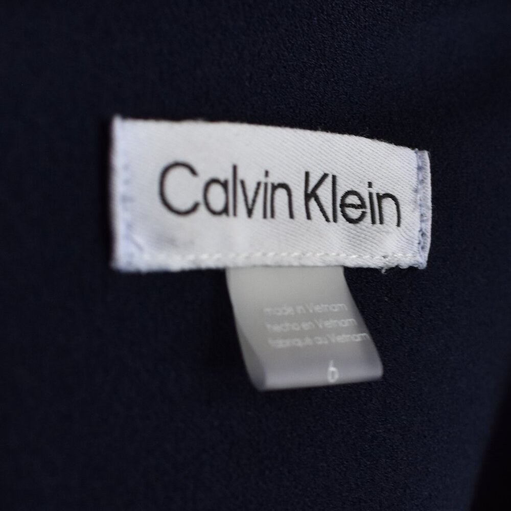 Calvin Klein Long Sleeve Sheath Dress Navy - 6 - Picture 10 of 10